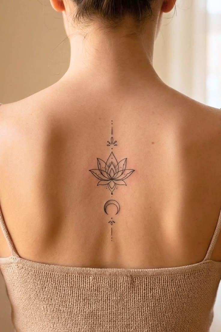 Fine Line Lotus & Stem Spine Ink